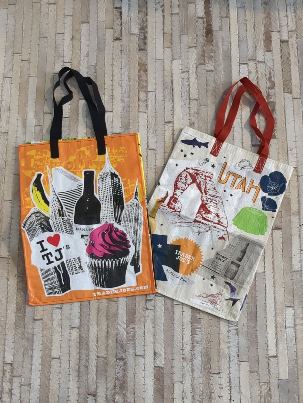 Trader Joe's Reusable Regional Grocery Bags Set – Utah & New York City (2-Pack)